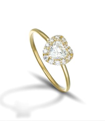 DANA prsten sa Swarovski kristalom u obliku srca ANDFI03OGPBN14