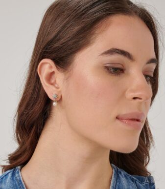 Brosway CHAKRA naušnice BHKE174 – motiv ruže vjetrova; kristali; biseri od školjke – dodatni prikaz